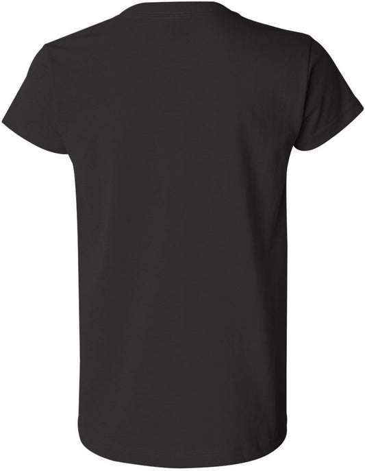 Naughty & Nice Women’s Printed T-Shirt | 100% Cotton Cute Holiday Graphic Christmas Tee Shirt for Women, Black