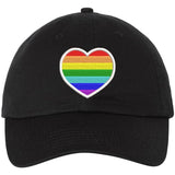 Rainbow Heart Embroidered Dad Hat LGBTQ+ Pride Fashion Gender Neutral Adjustable Baseball Cap