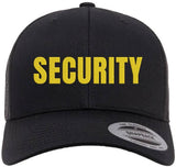 Security Guard Trucker Hat | Large Text Embroidered Bouncer Mesh Snap Back Officer Work Duty Cap