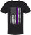 Black USA Flag Thin Line Short Sleeve T-Shirt Patriotic American Support First Responders Tee
