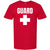Red GUARD T-Shirt - White Cross Lifeguard Tee, Double-Sided Print, Cotton Crewneck for Men & Women