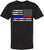 Black USA Flag Thin Line Short Sleeve T-Shirt Patriotic American Support First Responders Tee