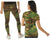 Ladies Long Camouflage T-Shirt & Leggings Set Fashion Active Everyday Camo Shirt & Pant Set Women's