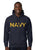 Navy Printed Hoodie - Veteran Sweatshirt for Men & Women - Cotton Blend Hooded Sweatshirt