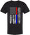 Black USA Flag Thin Line Short Sleeve T-Shirt Patriotic American Support First Responders Tee