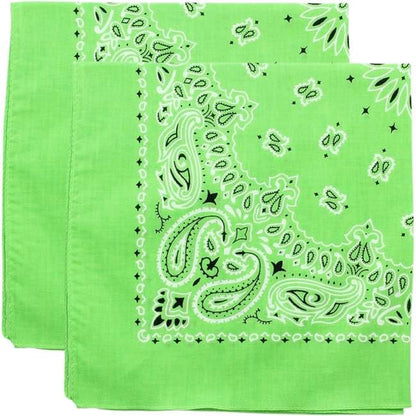 Trainmen Paisley Bandana Head Scarf Do-rag 100% Cotton Bandanna Cover 22" x 22", 2 Pack