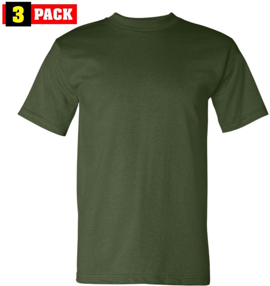US Army Heavyweight Solid Color T-Shirts | Made in USA 100% Cotton Heavy Weight Crewneck Shirts | 3 Pack