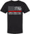 Black USA Flag Thin Line Short Sleeve T-Shirt Patriotic American Support First Responders Tee