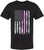 Black USA Flag Thin Line Short Sleeve T-Shirt Patriotic American Support First Responders Tee