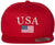 USA American Flag Embroidered Flat Bill Snapback Adjustable Hat | United States Patriotic Classic July 4th Cap