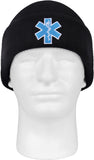 Black - EMS EMT Watch Cap with Medical Star of Life Emblem