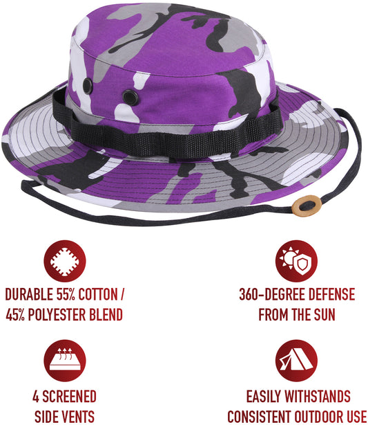 Ultra Violet Camouflage - Tactical Military Boonie Hat - Polyester Cotton