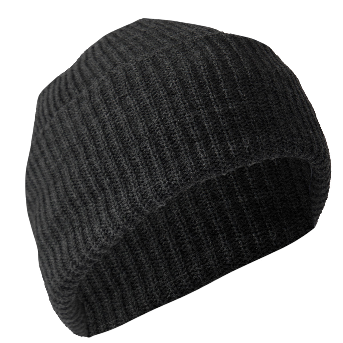 Charcoal Grey Knit Acrylic Watch Cap Military Cold Weather Winter Cuff Beanie Hat USA Made