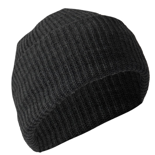 Charcoal Grey Knit Acrylic Watch Cap Military Cold Weather Winter Cuff Beanie Hat USA Made