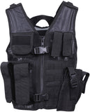 Black - Kids MOLLE Compatible Cross Draw Tactical Vest