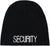 Black - SECURITY Skull Cap, Acrylic Beanie for Guards & Officers