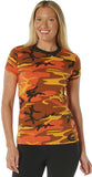 Savage Orange Camo - Short Sleeve Long Length T-Shirt - Poly/Cotton - Women's