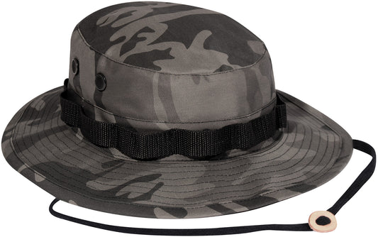 Black Camo - Tactical Military Boonie Hat - Polyester Cotton