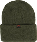 Olive Drab - 100% Wool Double Layered Knit Watch Cap Beanie Winter Hat with Rothco Tag