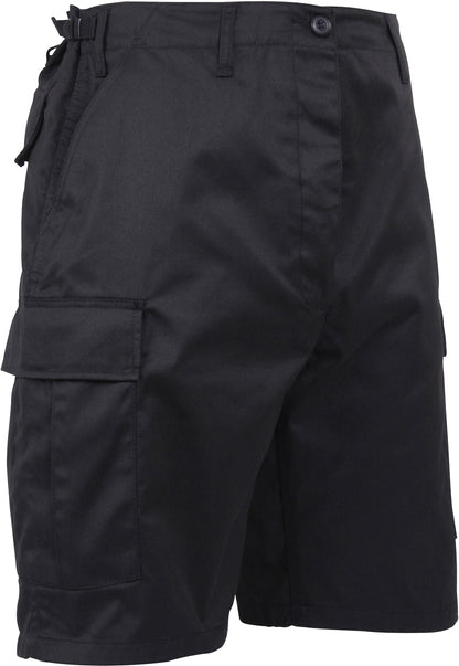 Black - Tactical Cargo BDU Shorts - Polyester Cotton Twill - Zipper Fly