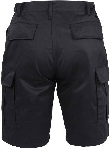 Black - Tactical Cargo BDU Shorts - Polyester Cotton Twill - Zipper Fly