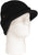 Black - 100% Wool Double Layered Visor Jeep Watch Cap Warm Beanie with Brim & Rothco Tag