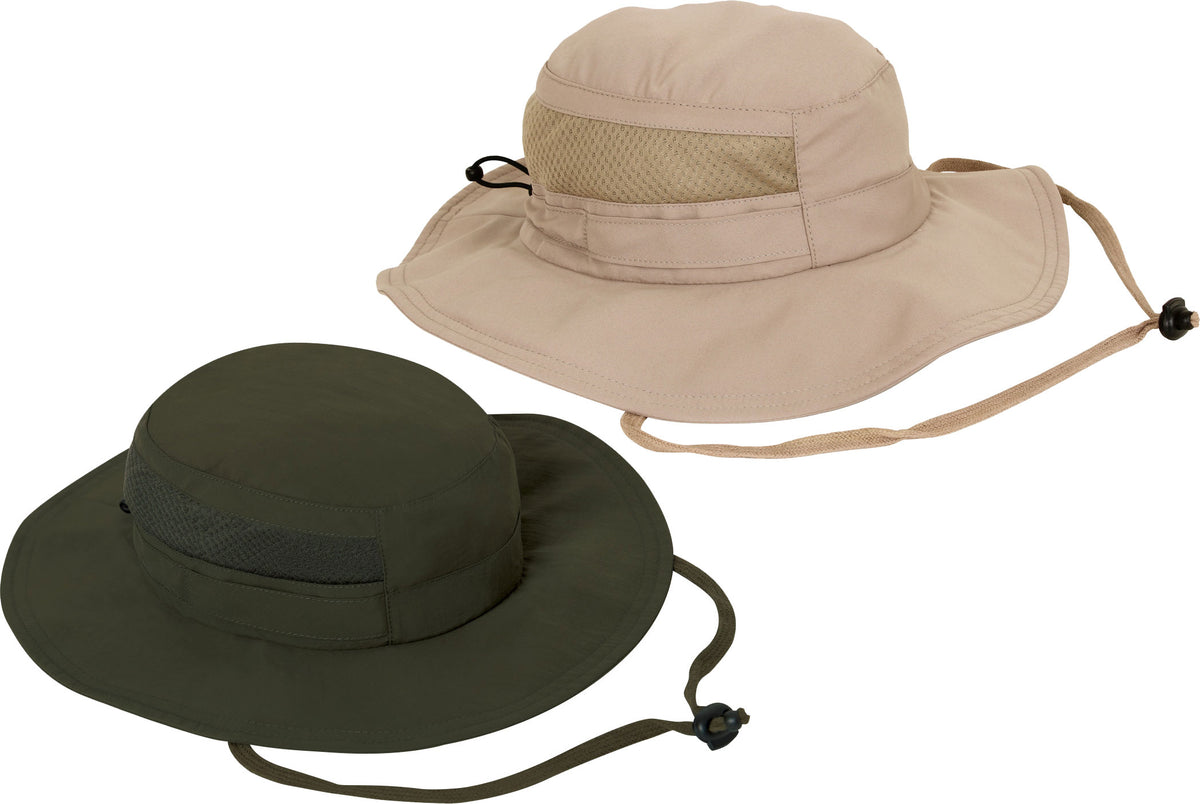 Lightweight Breathable Mesh Boonie Hat - Wide Brim Adjustable Fishing Bucket Cap