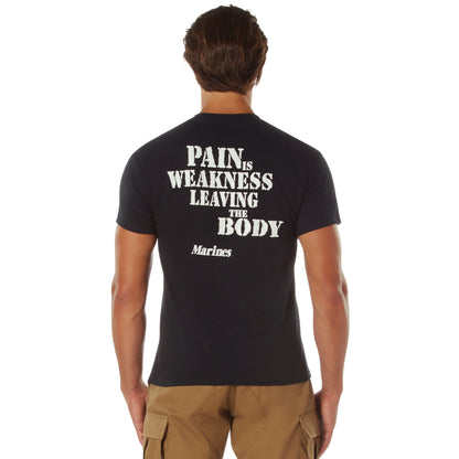 Black - MARINES PAIN IS WEAKNESS LEAVING THE BODY T-Shirt