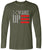 Wake Up Printed Long Sleeve T-Shirt Patriotic American Flag Silver And Red Graphic 100% Cotton Tee