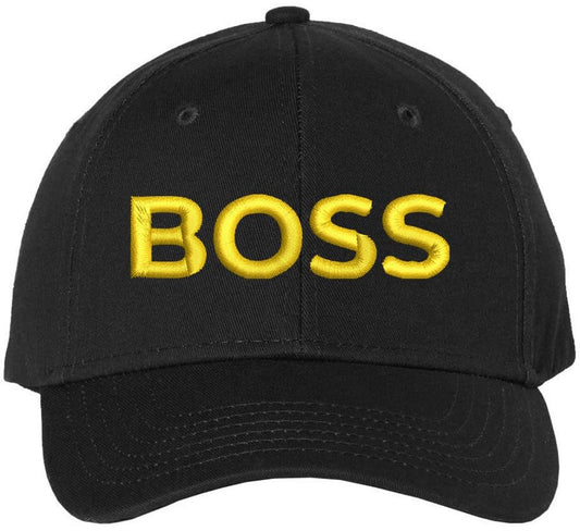 Boss Text Embroidered Baseball Cap | Adjustable Structured Hat | Owner Leader Manager Gift
