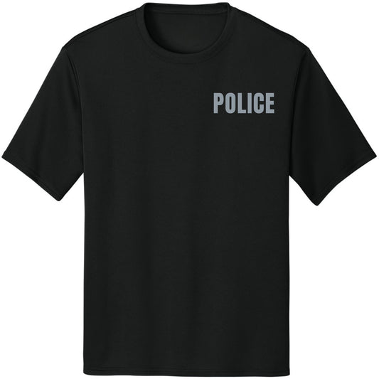 Police Moisture-Wicking T-Shirt Uniform Officer Team Performance Work Quick Dry Tee Shirt, 100% Polyester