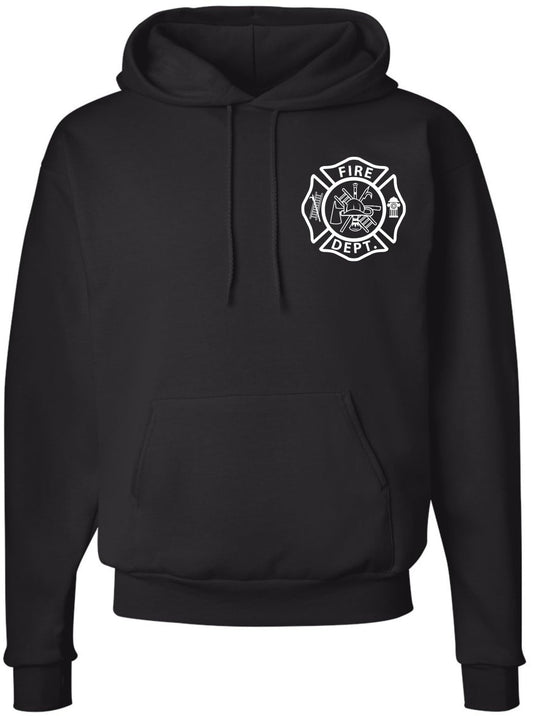 Fire Rescue Team Double Sided Hoodie Sweatshirt Printed Firefighter Dept. First Responder Warm Hooded Pullover