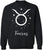Zodiac Signs Crewneck Sweatshirt | Large Print Astrology Design Horoscope Symbols Sweat Shirt Top, Black