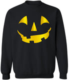 Halloween Pumpkin Face Jack o Lantern Crewneck Sweatshirt Fun Scary Theme Holiday Party Pullover
