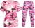 Ladies Long Camouflage T-Shirt & Leggings Set Fashion Active Everyday Camo Shirt & Pant Set Women's