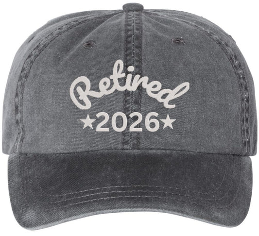 Retired Since 2026 Embroidered Baseball Cap New Retirees Washed Vintage Style Cotton Hat