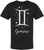 Zodiac Signs Printed T-Shirt | 100% Cotton Astrology Horoscope Monthly Symbols Designs Tee Shirt, Black