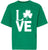 Love St. Patrick's Clover Day Irish T-Shirt Holiday Tee Short Sleeve Fun Party Shirt for Kids, Kelly Green