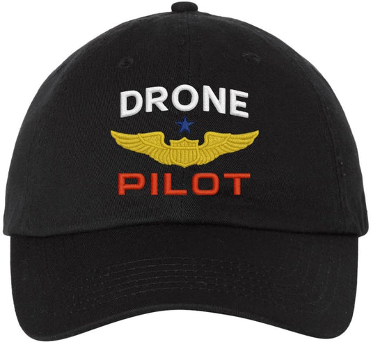 Drone Pilot Wings Embroidered Baseball Hat Drone Operator Expert Pilots Dad Cap