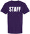 Staff T-Shirt | Printed Work Uniform Crewneck Shirt for Events, Security & Team Staff | Unisex Short Sleeve 100% Cotton Tee
