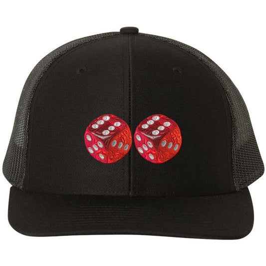 Dice Trucker Hat Embroidered Rolling Dice Craps Table Casino Mesh Back Baseball Cap