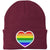 Rainbow Heart Embroidered Beanie Hat LGBTQ+ Pride Love All Gender Winter Skull Cap