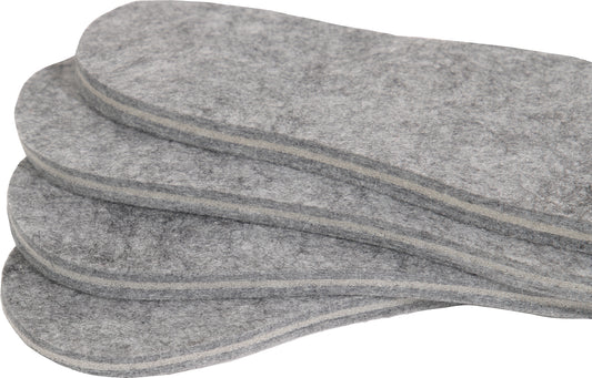 Grey - Cold Weather Boot Insoles Heavyweight High Density Felt