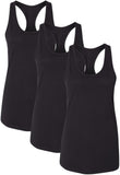 Jersey Racerback Tank Top Set | Relaxed Fit Athletic Running Yoga Tanks Tops, Womens, 3 Pack