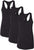 Jersey Racerback Tank Top Set | Relaxed Fit Athletic Running Yoga Tanks Tops, Womens, 3 Pack