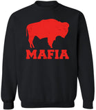 Buffalo Mafia Distressed Crewneck Sweatshirt | New York Bill Football City Fan Club Pullover Game Day Top