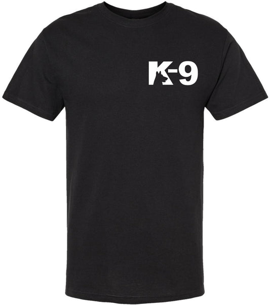K9 Canine Bold Police Dog T-Shirt | Double Sided K-9 Law Enforcement Dogs Handler Tee Shirt