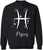 Zodiac Signs Crewneck Sweatshirt | Large Print Astrology Design Horoscope Symbols Sweat Shirt Top, Black
