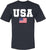 USA Text & Flag T-Shirts | July 4th Patriotic Independence Day Short Sleeve Tee Shirt | MADE IN USA