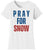 Pray For Snow Women’s Graphic T-Shirt Retro Snow Lover Shirt Vintage Style 100% Cotton Tee